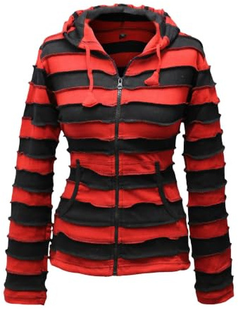 SHOPOHOLIC FASHION Mujer Amor Paz Patchwork Hippy Chaqueta con Capucha