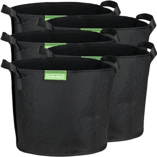 GardenMate 5X 5L Pflanzsack aus Vliesstoff Ø20cm Höhe 16cm - Blackline