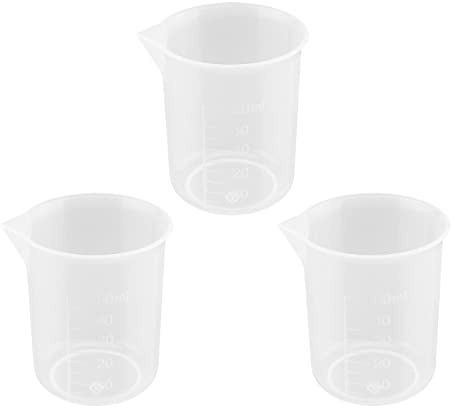 Othmro Messbecher, 50 ml, PP-Kunststoff, Messbecher, transparent, für Labor, Küche, Flüssigkeiten, 6 Stück