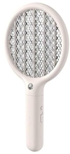 Nobranded Raquettes Anti Moustique Electriques, tapette à Moustique électrique Portable Mini Fonction de Charge USB Tueur de Moustique puissante LED Tapette à Moustique (Blanc)