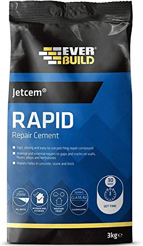 3X Everbuild 3kg Jetcem Premix Sand Rapid Set Cement JETCEM3 Fast Repair Mortar