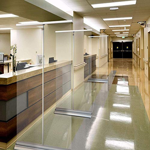 Roll up The Transparent Banner，Sneeze Guard Screen，Social Distancing Screen，Spit Protection，Floor Standing Transparent Partition Screen/A / 80×200cm