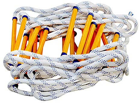 GEREP Feuerfeste Rettungsleiter Strickleiter, Mehrzweckleiter für Notfälle schwer, Rettungsseilleiter für den schnellen Einsatz im Feuer/Rope diameter: 20mm / 20m/65.6ft