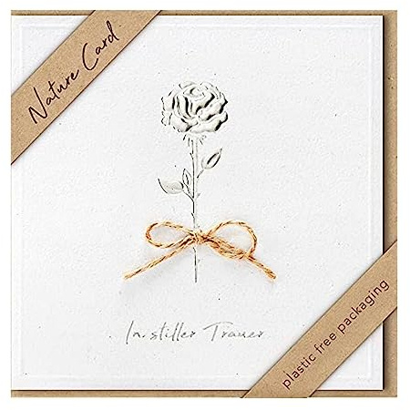 bsb - Tarjeta de condolencias con motivo cariñoso - Tarjeta de naturaleza - Tarjetas de condolencias sostenibles con sobre - Tarjetas de agradecimiento de luto - Tarjetas de luto 15,5 x 15,5 cm