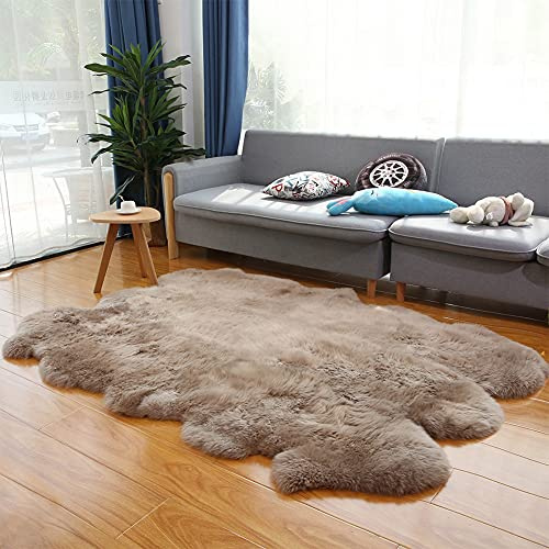 Altlue Tappeto Pecora Vera Pelle di Pecora Tappeto di Pelliccia Tappeto Peloso Grande Tappeti Lana Grandi per Soggiorno (Size : 6p(150 * 200cm))