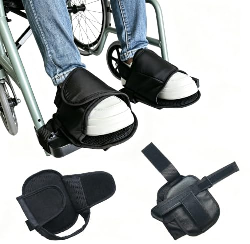 zapatos antideslizantes para silla ruedas con correas fijación ajustables, soporte seguridad para zapatos para evitar que los pies se deslicen de los pedales de silla de ruedas para personas mayores