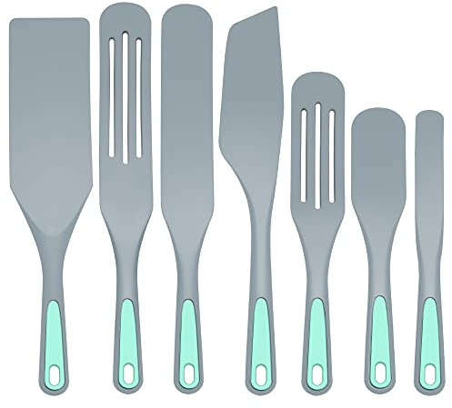 To encounter Silicone Spurtles Set, 7 Piece Nonstick Spurtle Kitchen Utensils, Silicone Spatula, Heat Resistant Spurtle for Salad Stir, Cake Make and Pan-Fried Steak