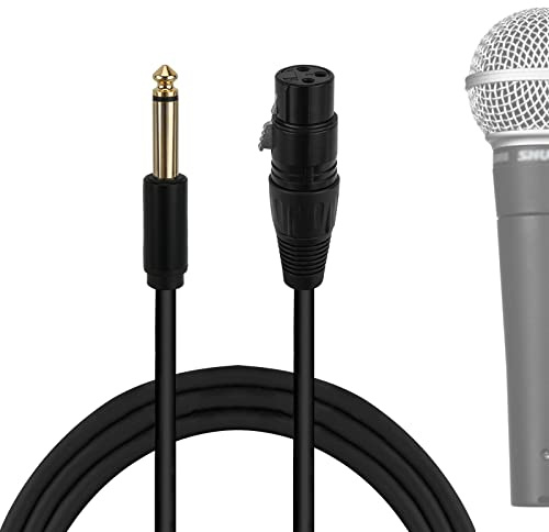 Geekria for Creators 6,35 mm (1/4 Zoll) auf XLR Buchse Mikrofonkabel 2,0 m / 200 cm, kompatibel mit Shure SM58, SM57, SM48, SM7B, MV7, PGA48, PGA58, BETA 58A symmetrisches Mikrofonkabel (Schwarz)