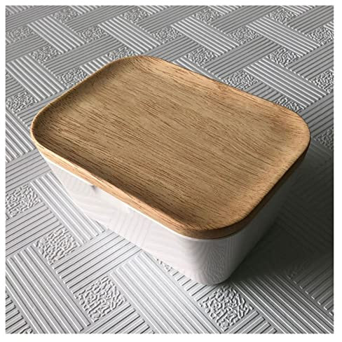AVFORA Mantequera Mantequera de Porcelana con Tapa Mantequera Francesa Caja de Almacenamiento aislada Keeper Contenedor de Almacenamiento de Queso de Cocina 250ml Bandejas de Mantequilla
