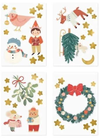 Weihnachten Fensteraufkleber Winter Wonderland Festliche Abziehbilder Fensteraufkleber Aufkleber Weihnachtsdeko Festliche Schaufenster