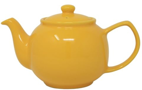 UNIQUE HOME LIVING Mustard Yellow 6 Cup Teapot 1.1L Stoneware Tea Serving Pot