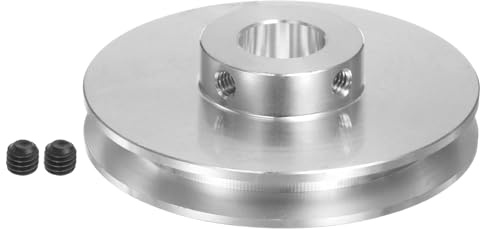 QUARKZMAN V-Typ Riemenscheibe Keilriemenscheibe 12mm Bohrung 58mm Außendurchmesser Einzelrille Aluminiumlegierung für 3-5MM PU Rundriemen Motorwellen-Bohrmaschine