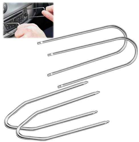 Kit di 4 Chiavi per Sblocco dell'Autoradio, Attrezzi Chiave Rimozione Stereo Auto Radio Rimozione Key Universale per Veicoli per Rimozione Sblocco Smontaggio Acciaio Inossidabile di Alta Qualità