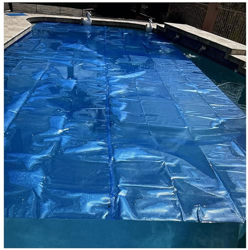 LXLZYXSF Abdeckplane Pool Solarabdeckung Wärmespeichernde Decke, Abdeckung Für ERD- Und Aufstellpools, Luftblasen-Seite Unten, 400um Dick (Color : Blue, Size : 15x32ft/457x975cm)