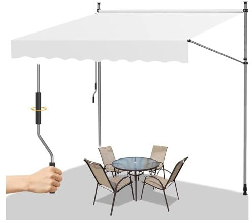 Tendalino parasole con manovella, tenda da sole con morsetto per esterni con manovella, tettoia parasole per finestra da giardino, patio, balcone, parasole antipioggia ( Size : W200cm(78.74in) )