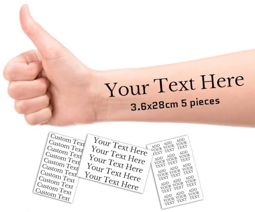 LLLGSH Personalisierte klebetattoos - Tattoos Selbst Gestalten - personalisierte Temporäre Tattoos mit Foto und Text - für Hochzeit, Geschenke, Festiva - Hält mehrere Tage