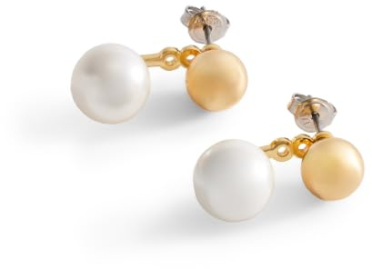 Fossil Damen-Ohrringe aus Messing mit Ohrsteckerverschluss, Creme-Gold