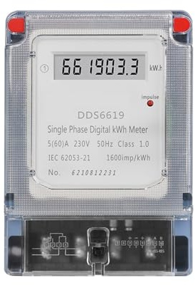 CHIHSS Puissance minuterie Programmable Compteur d'énergie électronique numérique monophasé à Rail DIN AC 220 V 60 A Compteur kWh Consommation d'électricité Jauge 50 Hz