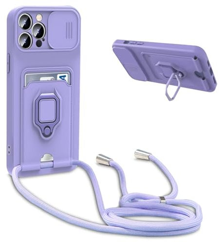 GoodcAcy Protección de Cámara Funda Compatible con Moto E20/E30/E40,360 Anillo función de Soporte Cubierta,Carcasa TPU Suave Silicona, Cuerda Ajustable Anti Golpes Case, Morado