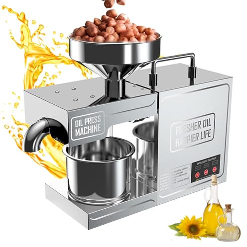 Cplsntaeam 820W Automatic Oil Press Machine High Efficiency Oil Output Nuts Seeds Oil Press Pressing Machine All Stainless Steel Industrial Heavy Type Pressing Machine