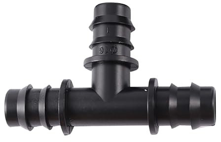 Lot de 10 raccords cannelés en T de 13 mm for système d'arrosage et d'irrigation de jardin, tuyau de 16 mm, 1/2