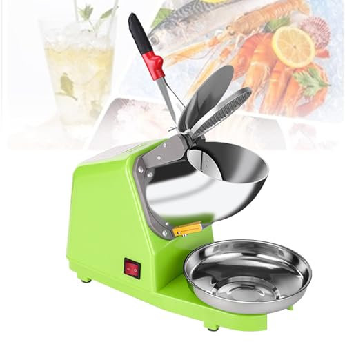 Electric Ice Crusher Machine, Ice Shaver Snow Cone Maker with Stainless Steel Bowl 85 KG/H Capacity, for Cocktails, Ice Cream, Smoothies, Cold Juice,Green