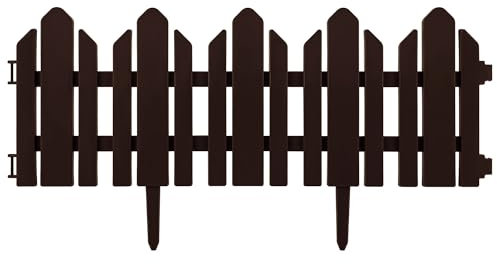 Recinzione da giardino piccola recinzione bordo palizzata recinzione decorativa marrone 2,3 mb decorazione giardino disposizione fiori piante plastica elegante semplice montaggio modulare flessibile