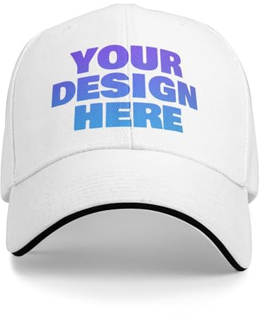 AMZLRR Baseballkappe personalisiertes Cap selbst gestalten mit Foto/Logo/Text gestalten | Verstellbare Cap für Männer & Frauen