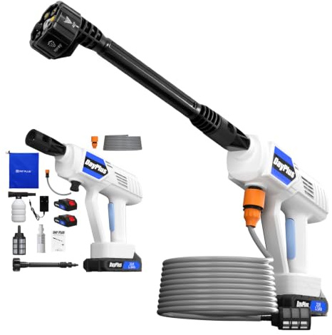 Cordless Pressure Washer Electric High Power Wash Patio Car Cleaner with 2x1.5Ah Batteries 300 Bar