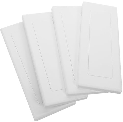 WHAMVOX Plaques De Recouvrement De Boîte Électrique 118/120 Plastique Grand Format, Cache-prises De Boîtes De Jonction, Protection Sécurisée Pour Murs, Lot De 4 Pièces Pour Usage Mural