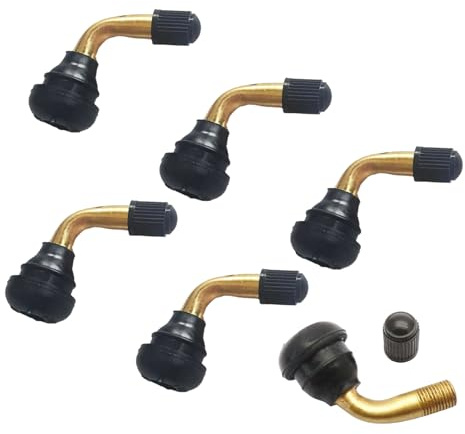 6 Stück PVR70 Tubeless Ventil,Winkelventil,Roller Ventil,90 Grad Snap Ventile Reifenventil,Messing Reifen Ventil,Snap-In Eckventil,Reifenventile mit Winkel für Motorräder,Autos,Fahrräder,Motorroller