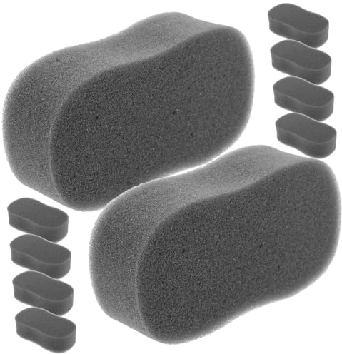 BAZEITFLOW 10pcs Plumeaux D'épilation en Éponge Noire pour Salon de Coiffure, Doux Peau, Pratique, pour Rasage et Coupe de Cheveux