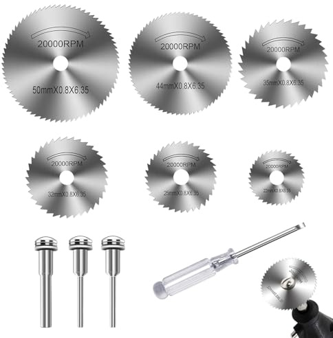Set di 10 dischi da taglio per trapano, mini disco diamantato per taglio del legno, kit di accessori, lame per sega rotante, set di mole a troncatrice, lame per trapano a disco per taglio del legno