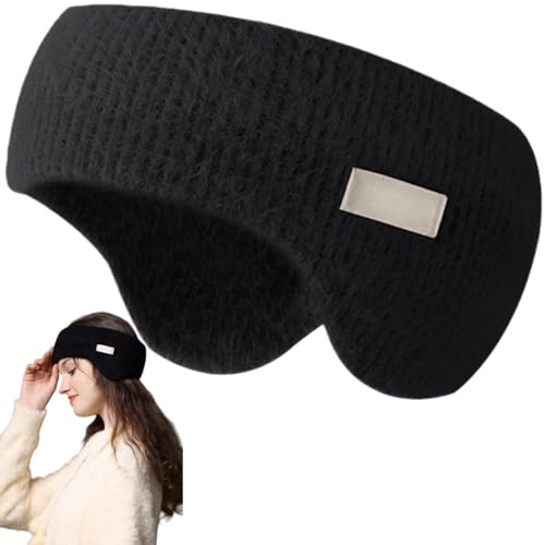 NBOFOL Soundproof Ear Muffs & Sleep Headband,Eye Mask for Sleeping,Noise Cancelling Sleep Headband,Winter Warm Ear Muffs,Noise Cancelling Ear Defenders for Sleeping with Blackout Eye Mask(Black)