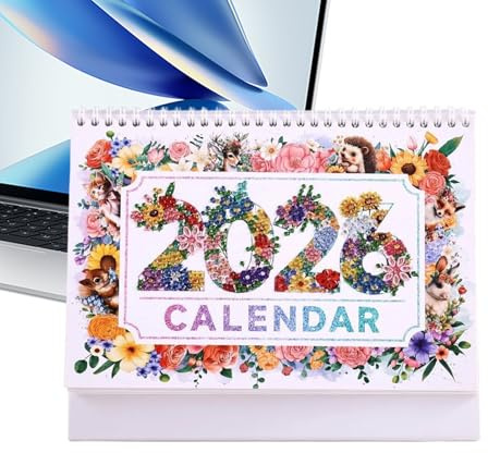 Schreibtischkalender 2026,Tages-Wochen-Monatsplaner - Tier Strassstein Malerei 2026 Schreibtischkalender | Für Heimdekoration Schule Klassenzimmer Stundenplan Lehrer Schüler Planung Weihnachten