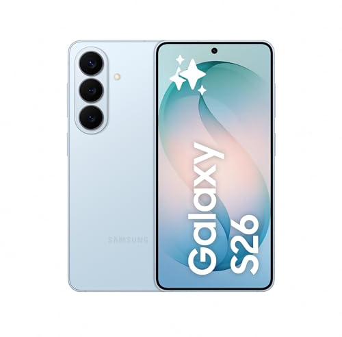 Samsung Galaxy S26, 512GB, Teléfono Móvil con Galaxy AI, Cámara 50MP, 12GB RAM, Batería 4300mAh, Garantía del Fabricante 3 Años + 1 Año Extra, Color Azul Cielo (Versión Española)