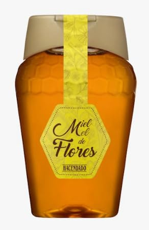 Hacendado Miel de Flores, Miel Toutes Fleurs Naturelle, Pot en Verre 500g, Pack de 3, Édulcorant Naturel, Conservation à Température Ambiante