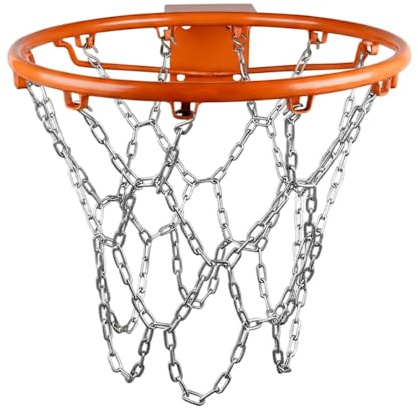 Heavy Duty Basketball Net, Rust Proof Weather Resistant Outdoor Hoop Chain with 12 Loops