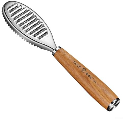 Edelstahl Fischentschupper Holzgriff 21.5cm Robust