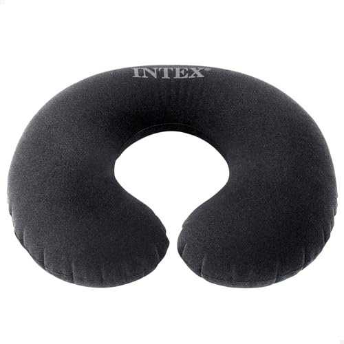 Intex 68675 - Cuscino Gonfiabile da Viaggio, Vinile, Grigio, 36x30x10 cm