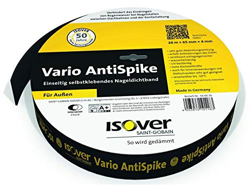 ISOVER Vario AntiSpike Nageldichtband - 65 mm breit - 20 m Rolle für außen UV-beständig
