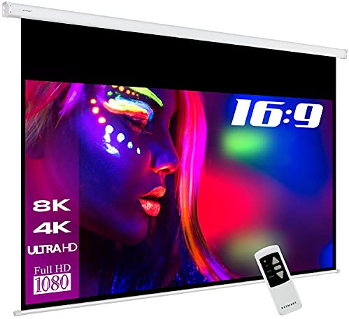 ESMART Professional MIMOTO GRAU Tageslicht-Motor-Leinwand 332 cm Bild 295 x 165 cm (133) 16:9 | Programmierbare Fernbedienung | Heimkino elektrische Beamer Projektionsleinwand | LCD LED