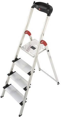 Hailo XXL Easyclix - Escalera de tijera aluminio (4 peldaños)