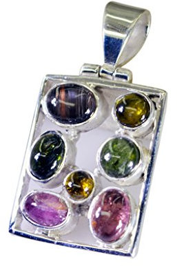 RIYO Edelsteine Frauen turmalin Silber Wald schmuck großhandel Crossover anhänger Multicolor n½