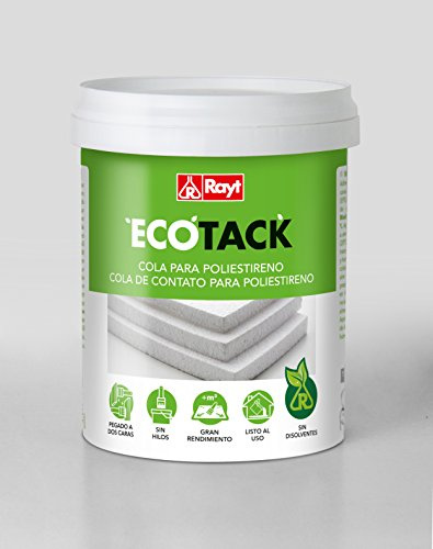 Rayt 1891-09 ECOTACK POLIESTIRENO, Adhesivo de contacto sin disolventes para pegado de poliestireno expandido o extruido y espumas de poliuretano en techos y paredes, 1kg
