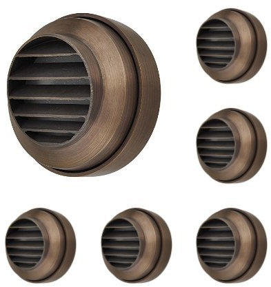 MarsLG BRS1 Solid Brass Low Voltage Landscape Deck Light with Louvers in Antique Brass Finish and Free G4 LED Bulb, (Package of 6), 36DK02BSx6