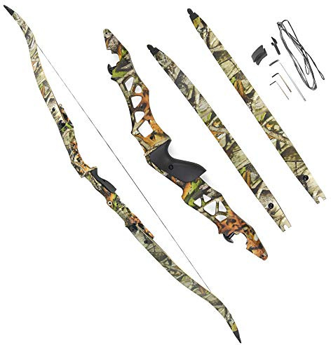 MILAEM 64 Zoll Bogenschießen Takedown Recurve Bogen 30-50 lb Sportbogen Metall Bogen Griff Langbogen Jagdbogen Targeting Praxis Rechts händer