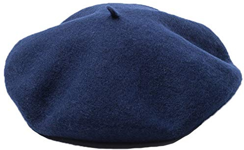 JOYHY Homme Couleur Unie Laine Artiste Français Bérets Bonnets Bleu Marine
