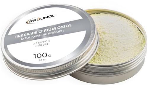 Prounol Cerium Oxide 100g – Fine Grade Glass Polishing Solution Powder – TREO 99% - 2.5 microns