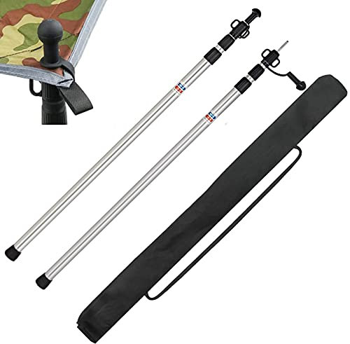 YHMT 1 Satz mit 2 Teleskopstange | Zeltstangen für Sonnensegel, Zelt, Vorzelt, Tarp, Markise, 90 – 230 cm, stufenlos ausziehbar | Stange für Camping, Zelt, Balkon